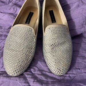 Steve Madden Sparkling Silver Loafers